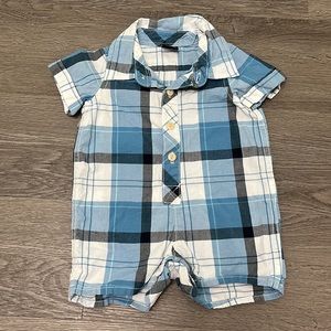 Baby Gap - Blue Plaid Romper - size 0-3 months